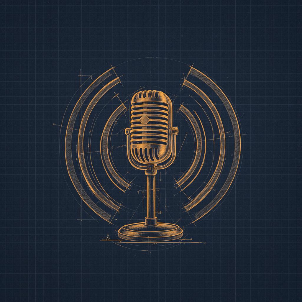 Bootstrapping to Billions podcast cover — vintage microphone blueprint